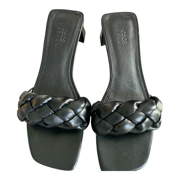 ASOS Raid Wide Fit Sandra‎ Braided Mules in Black Sz 38 - Picture 2 of 4
